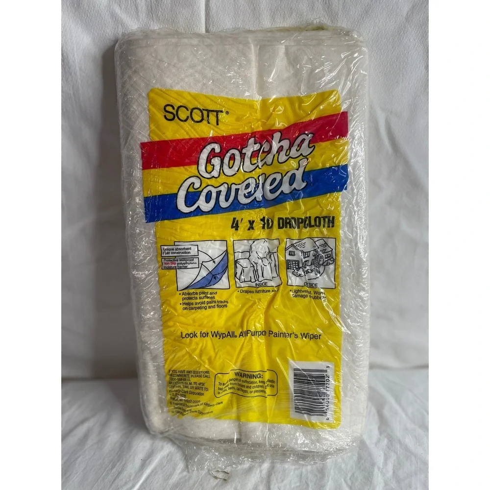 Scott Gotcha Covered 4 x 10 Drop Cloth Painter Tool Reusable Non Slip Leakproof